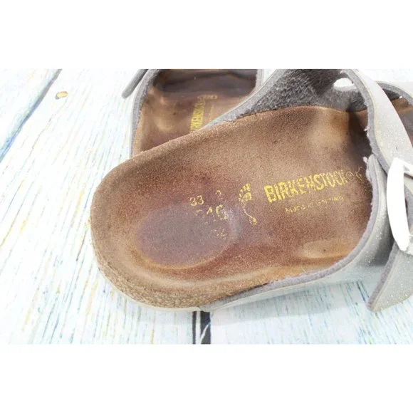 *Birkenstock Arizona Gray Nubuck 2 Strap Buckle Sandals Shoes Size EU 32 - Picture 7 of 10